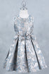 Girls Bow Floral Jaquard Dress 2-12